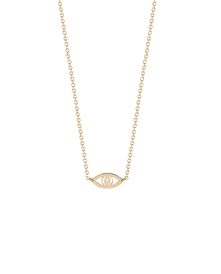 Diamond Evil Eye Necklace with delicate eye charm