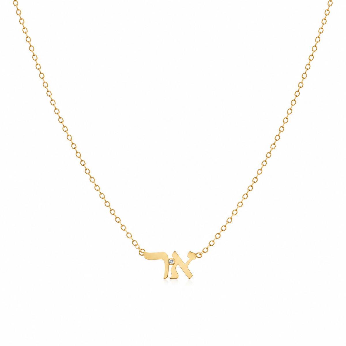Diamond accent on personalized initial necklace
