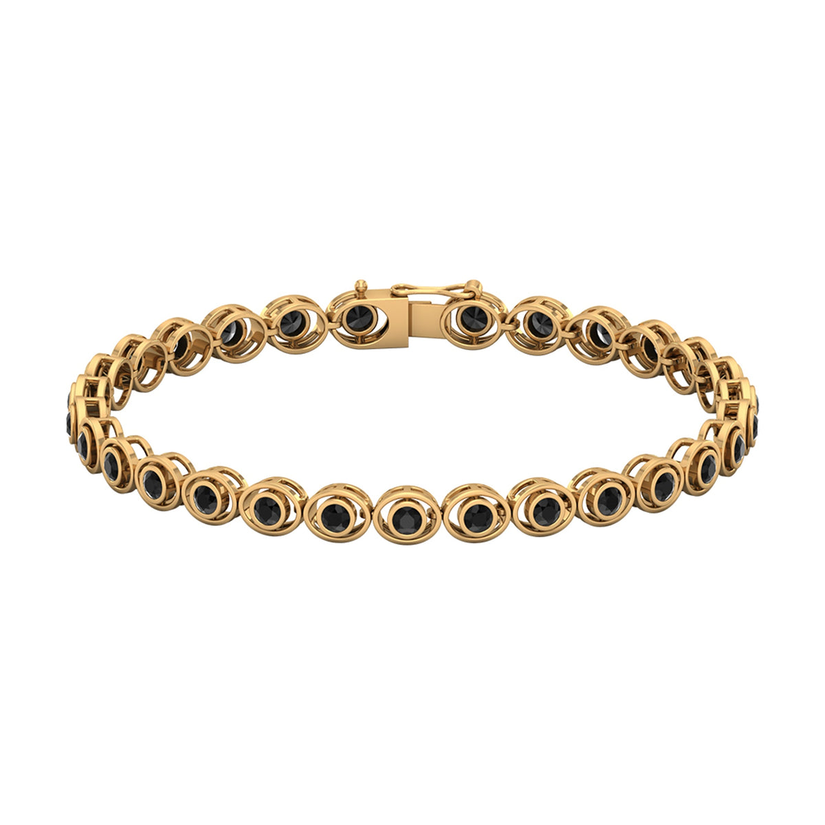 Real Black Onyx Tennis Bracelet with Certificate