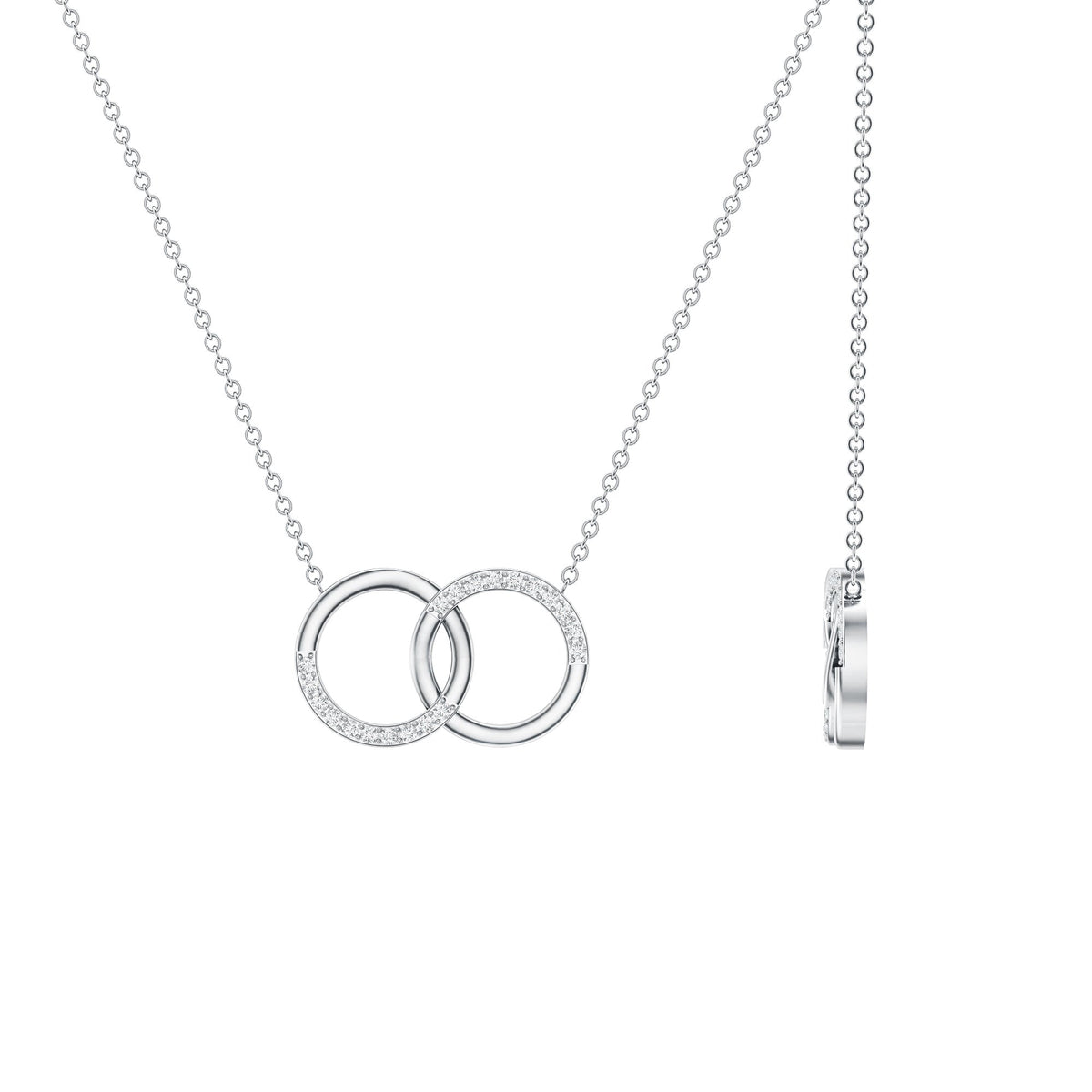 Certified Diamond Circle Pendant Necklace