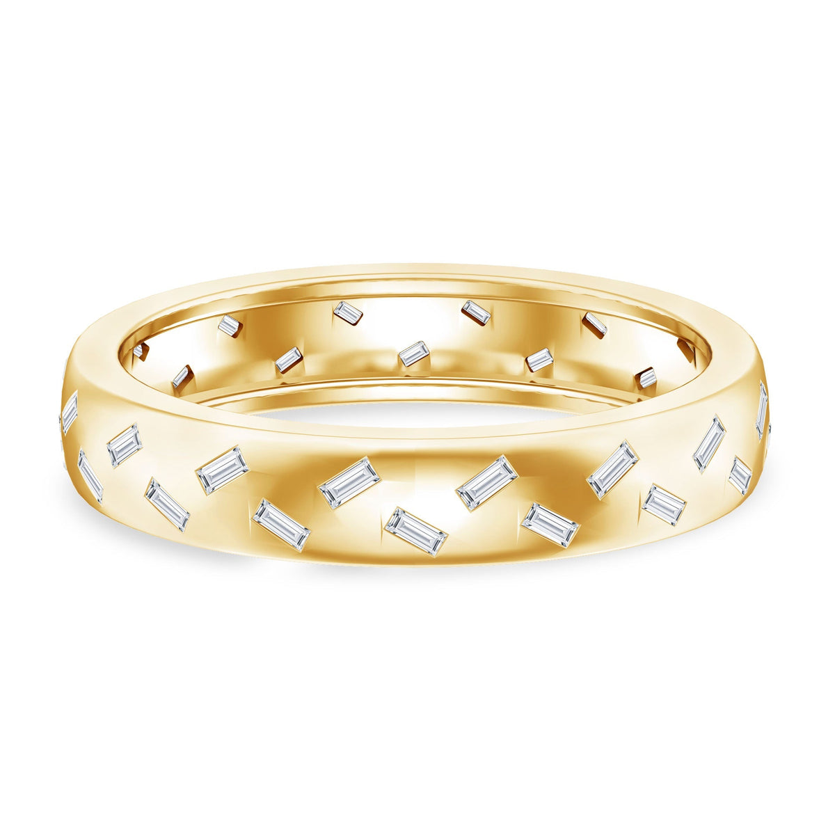 Baguette Cut Lab Grown Diamond Wedding Band With Certificate