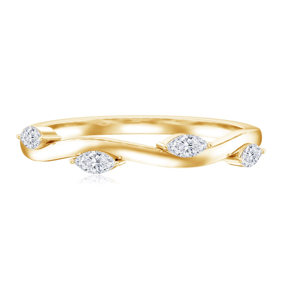 Marquise Cut Lab Grown Diamond Wedding Band