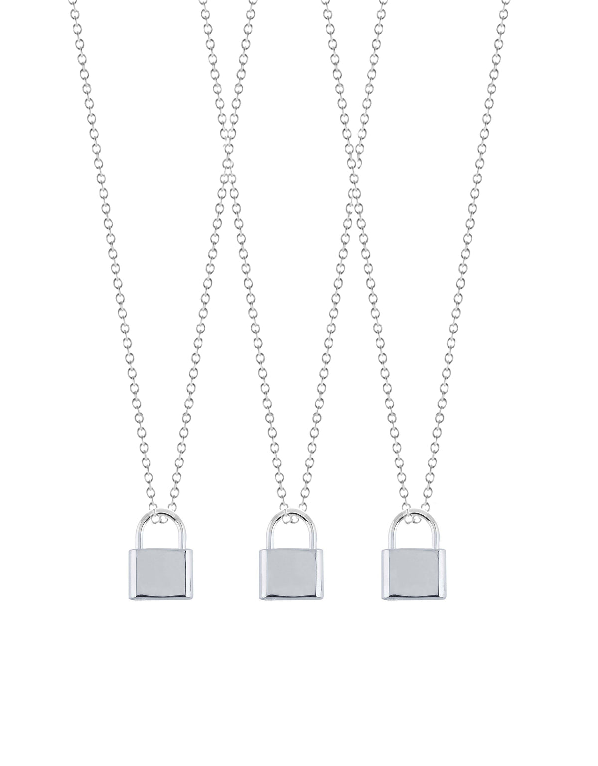 Close-up of Padlock Charm Necklace pendant