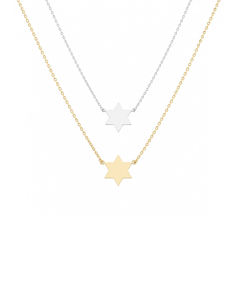 Close-up of genuine diamond Star of David pendant