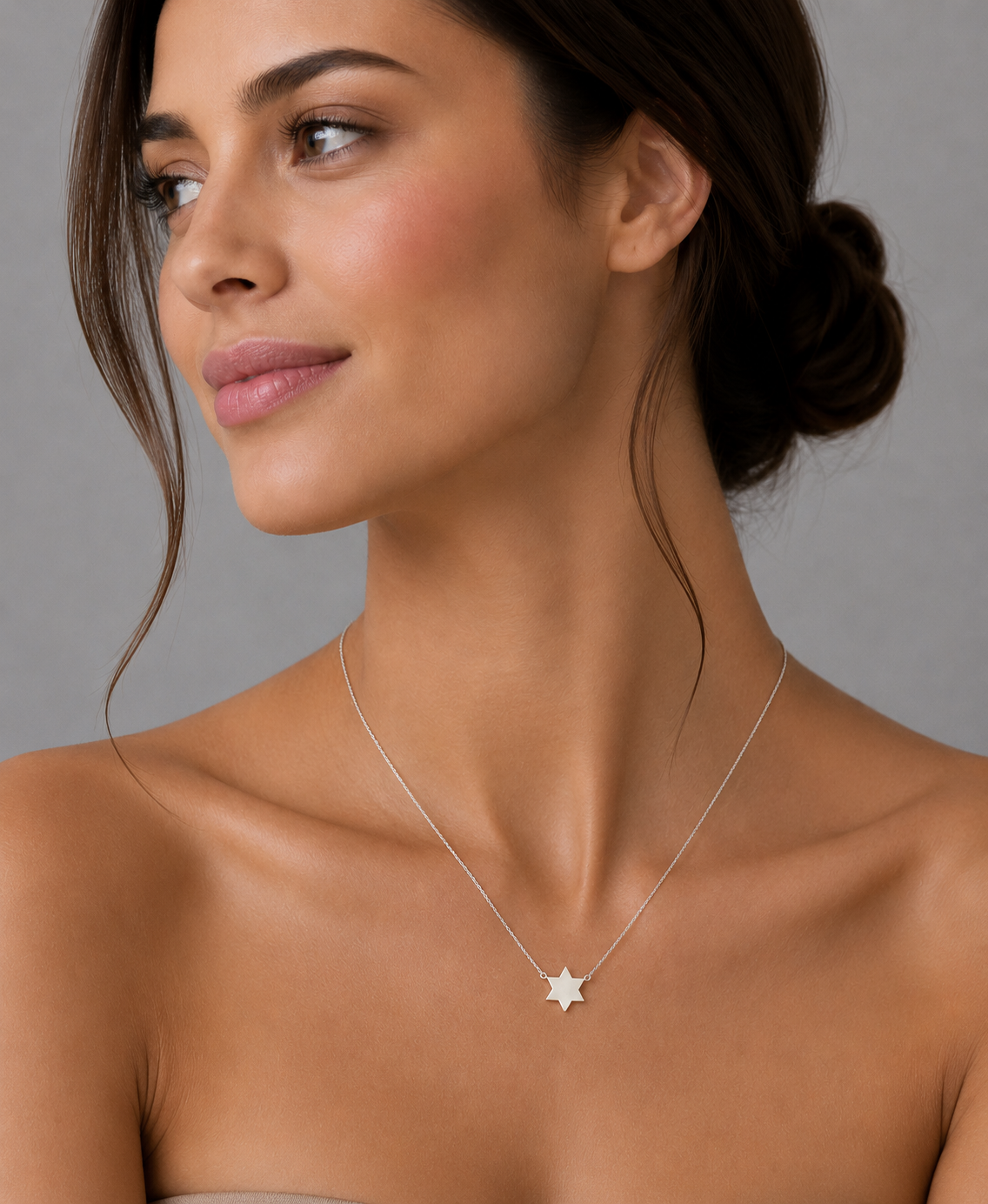 Dainty diamond Star of David necklace