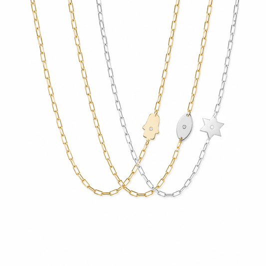 Dani Symbols  Diamond Paperclip Necklace