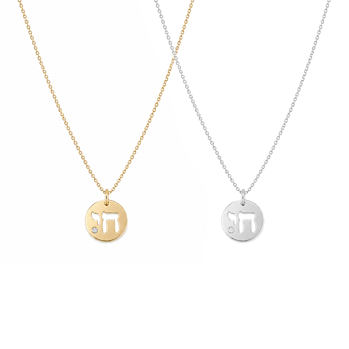 Diamond Chai Necklace with Jewish life symbol pendant