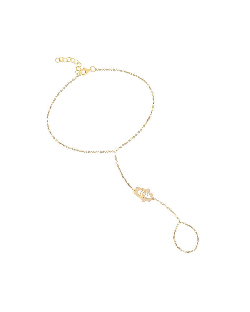 Gold vermeil Hamsa ring bracelet