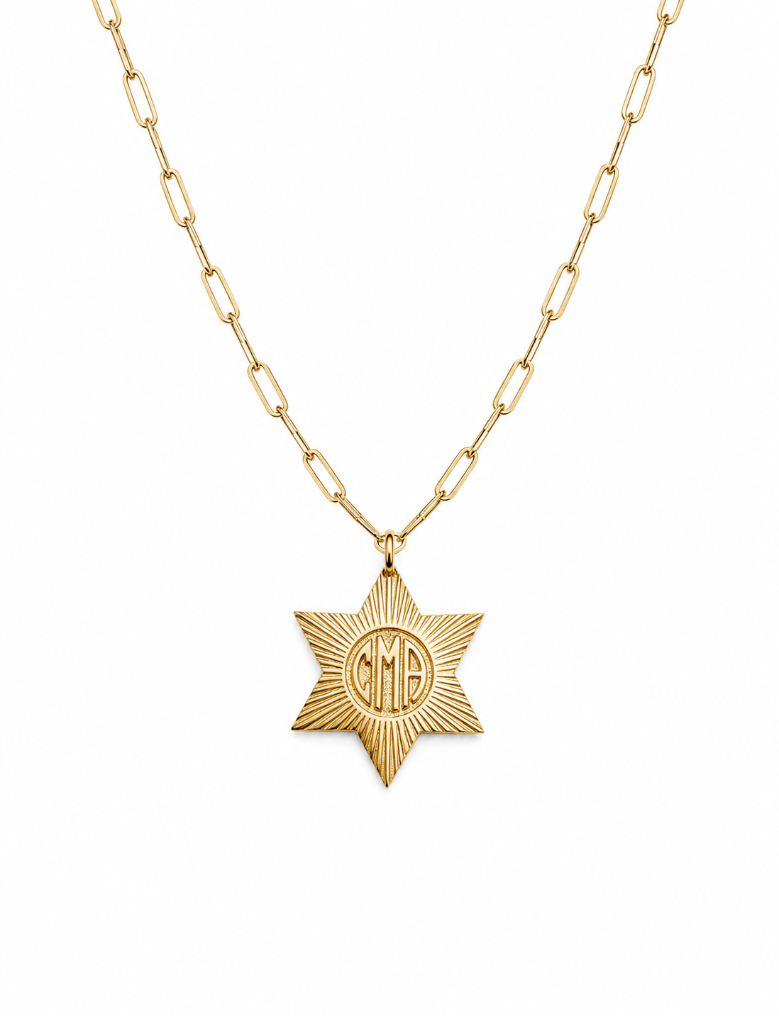 Personalized Star of David monogram necklace
