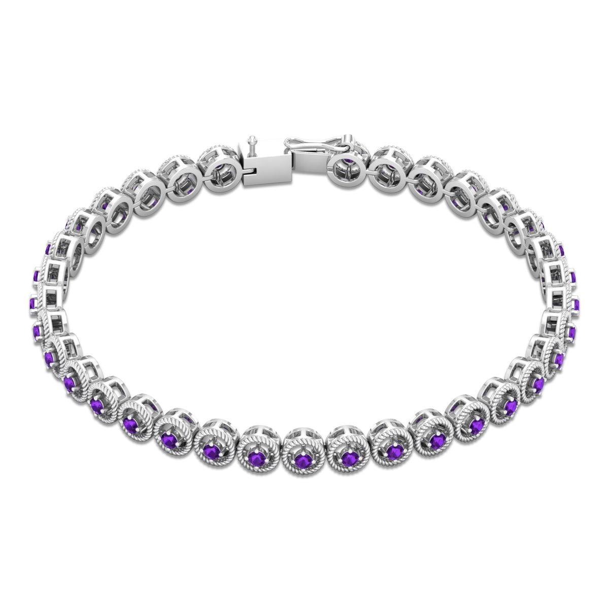 Natural Amethyst Tennis Bracelet for Women