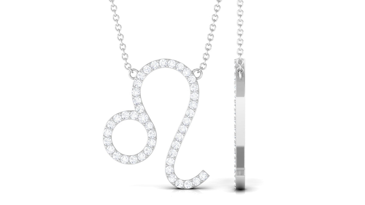 Lab Grown Diamond Leo Zodiac Necklace