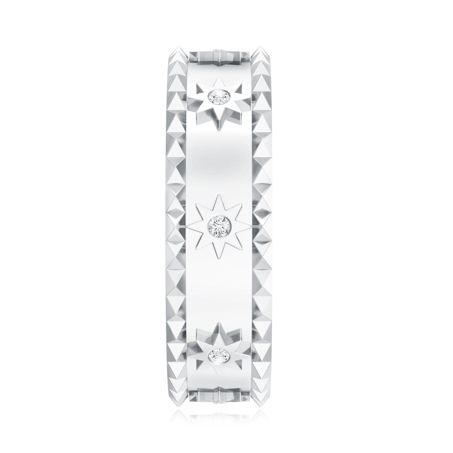 Vintage Inspired Lab Grown Diamond Starburst Wedding Band