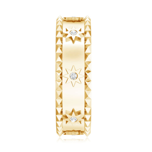 Vintage Inspired Lab Grown Diamond Starburst Wedding Band
