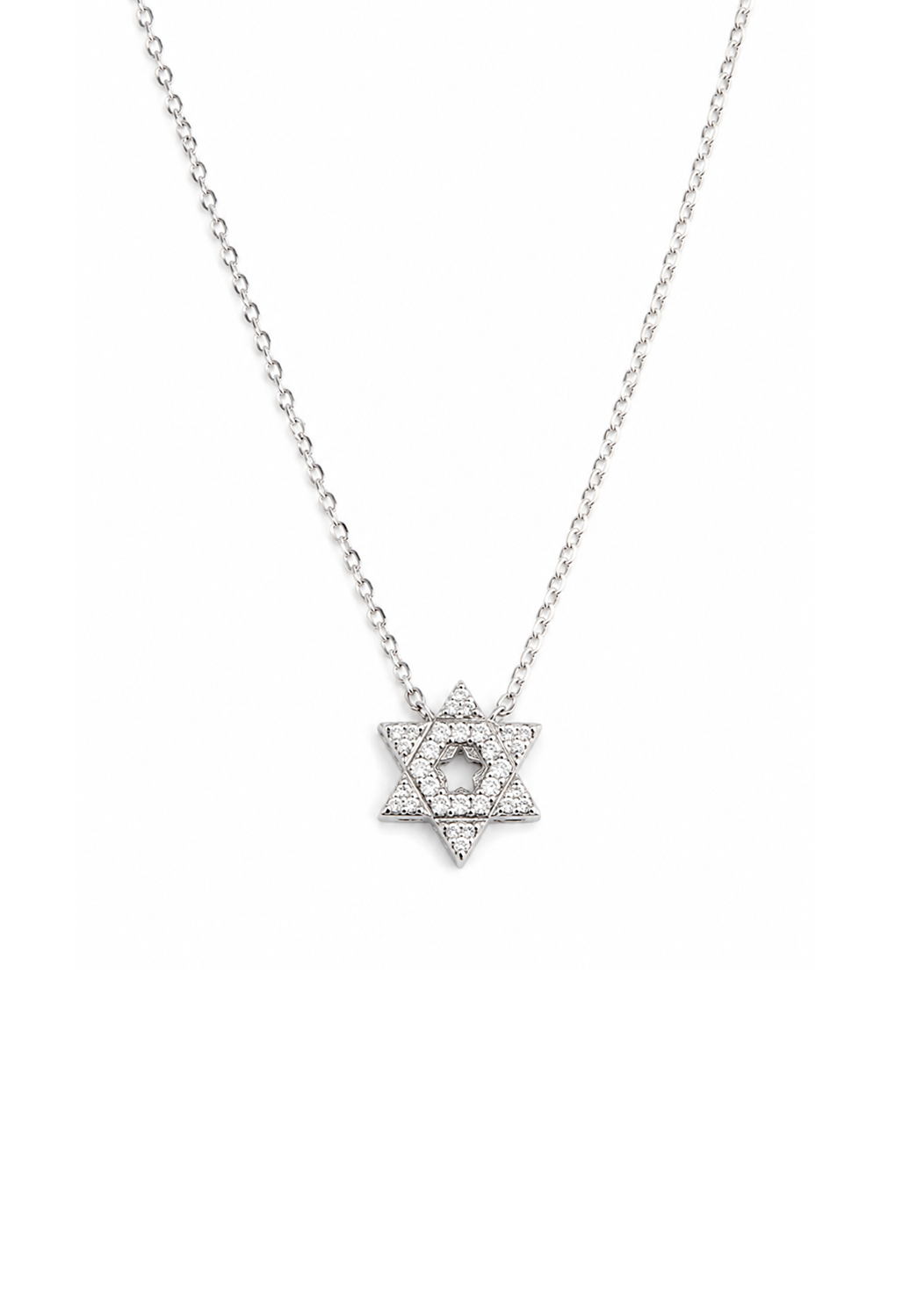 Star of David Necklace with zirconia pendant