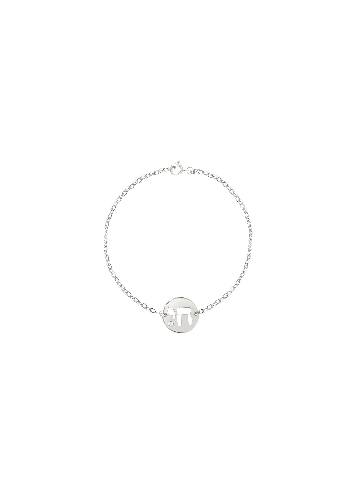 Sterling silver Chai diamond bracelet