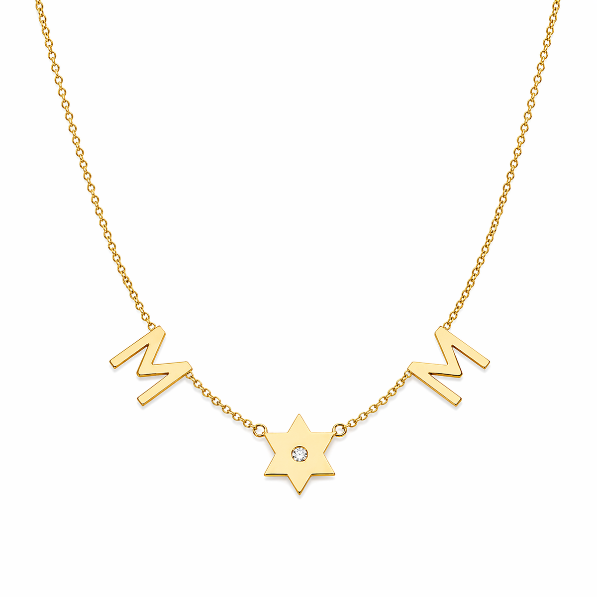 Taly Star of David necklace with personalized Hebrew initials