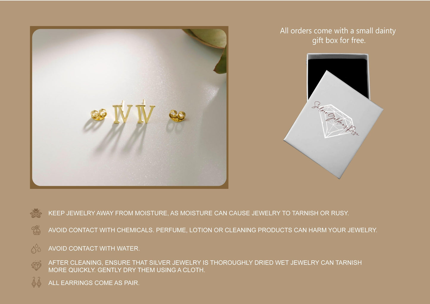 Star of David Earrings in 925 Sterling Silver and Gold